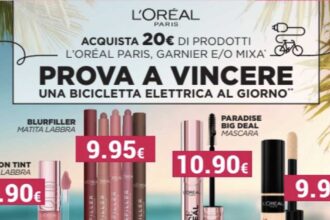 concorso L'Oréal Garnier Mixa Tigotà vinci bici elettrica SMS luglio 2026
