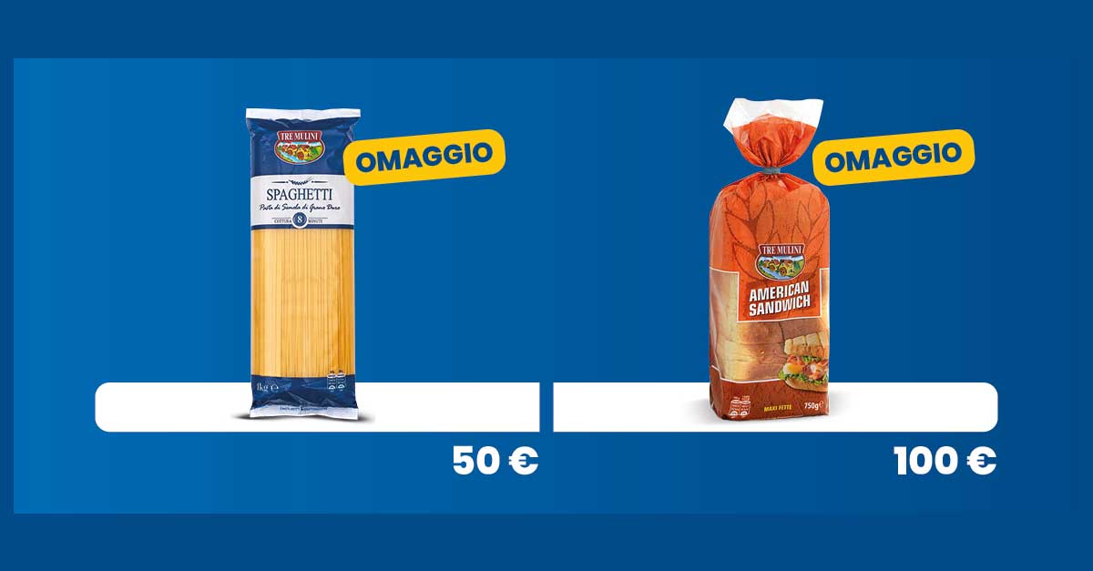 App Eurospin premio settembre 2023 spaghetti e pane per sandwich