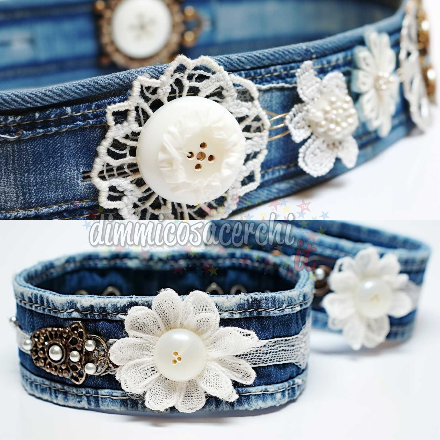 Collane e bracciali in jeans riciclati