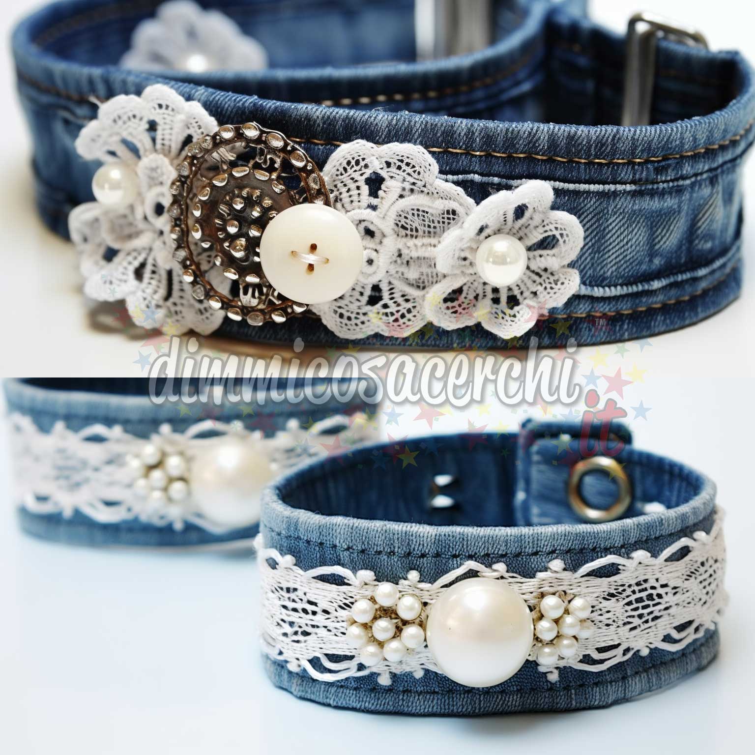 Collane e bracciali in jeans riciclati