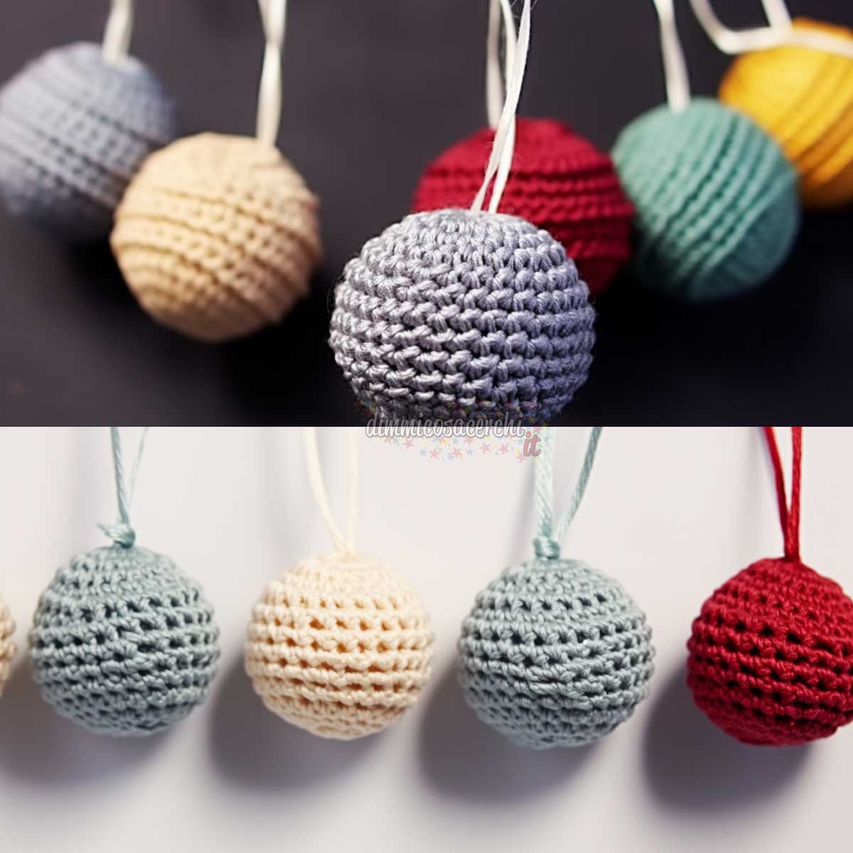 Palline di Natale fatte con il Crochet