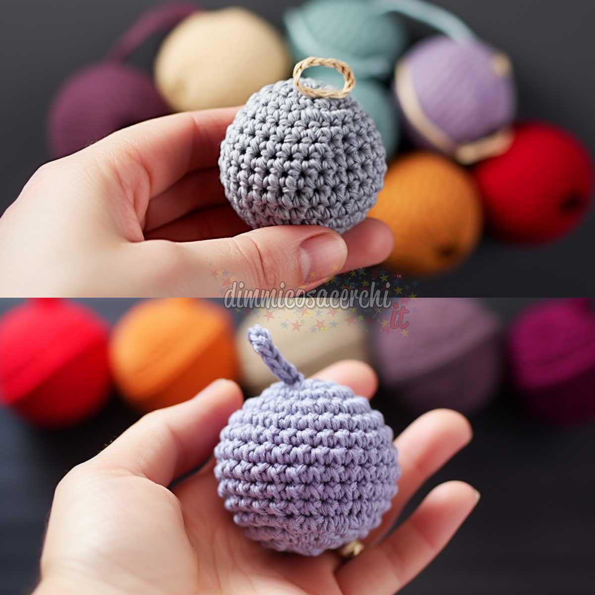 Palline di Natale fatte con il Crochet