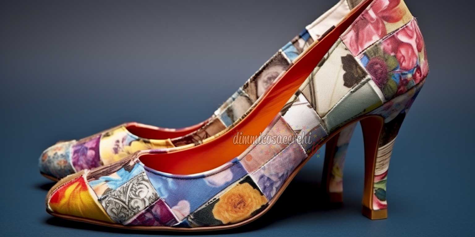 Rinnovare le vecchie scarpe con patchwork di tessuti