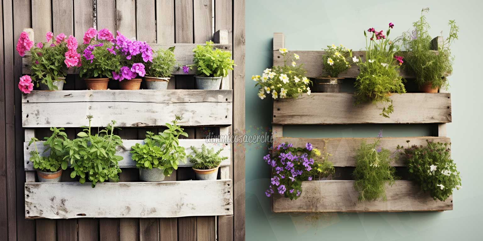 Fioriera per le piante aromatiche realizzata con pallet