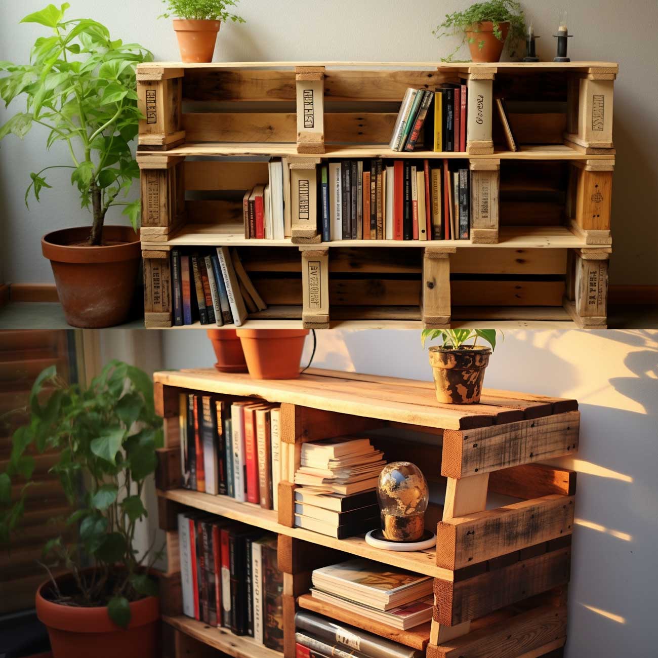 Librerie facili e alternative con pallet