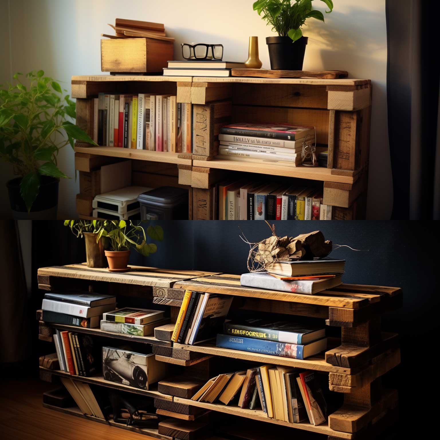 Semplici librerie realizzare con i pallet