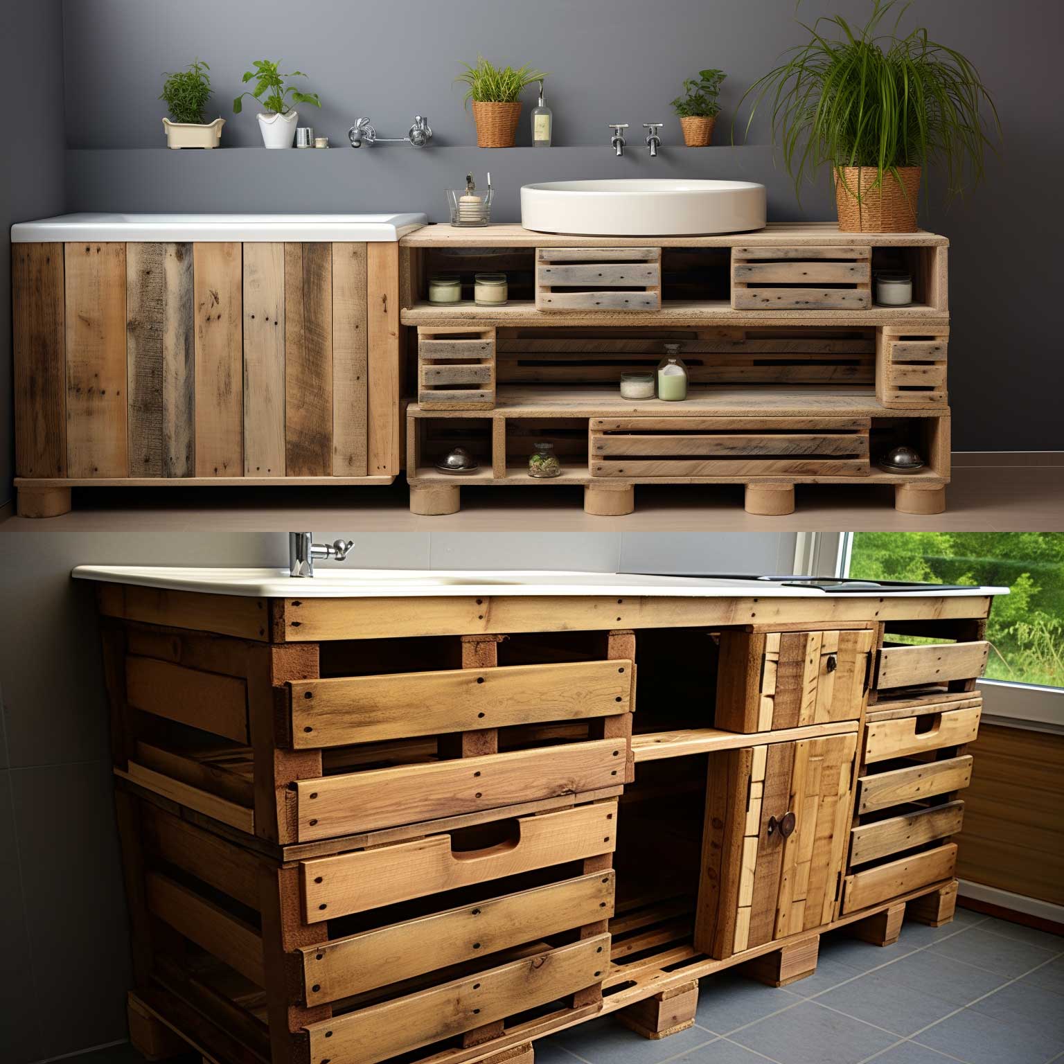 Arredamento bagno con pallet