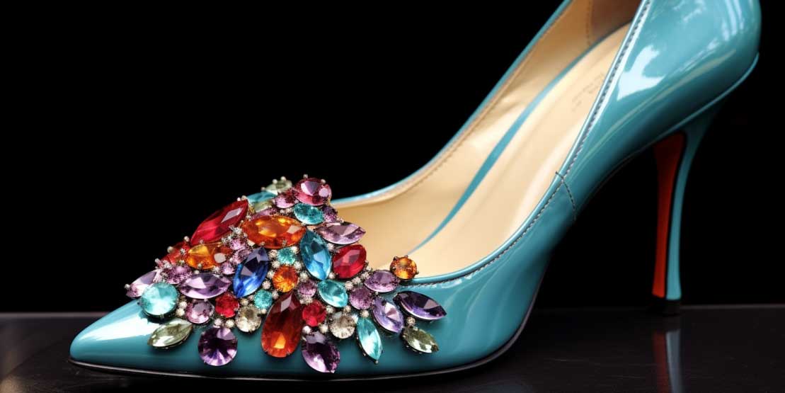 rinnovare le vecchie scarpe con gemme colorate