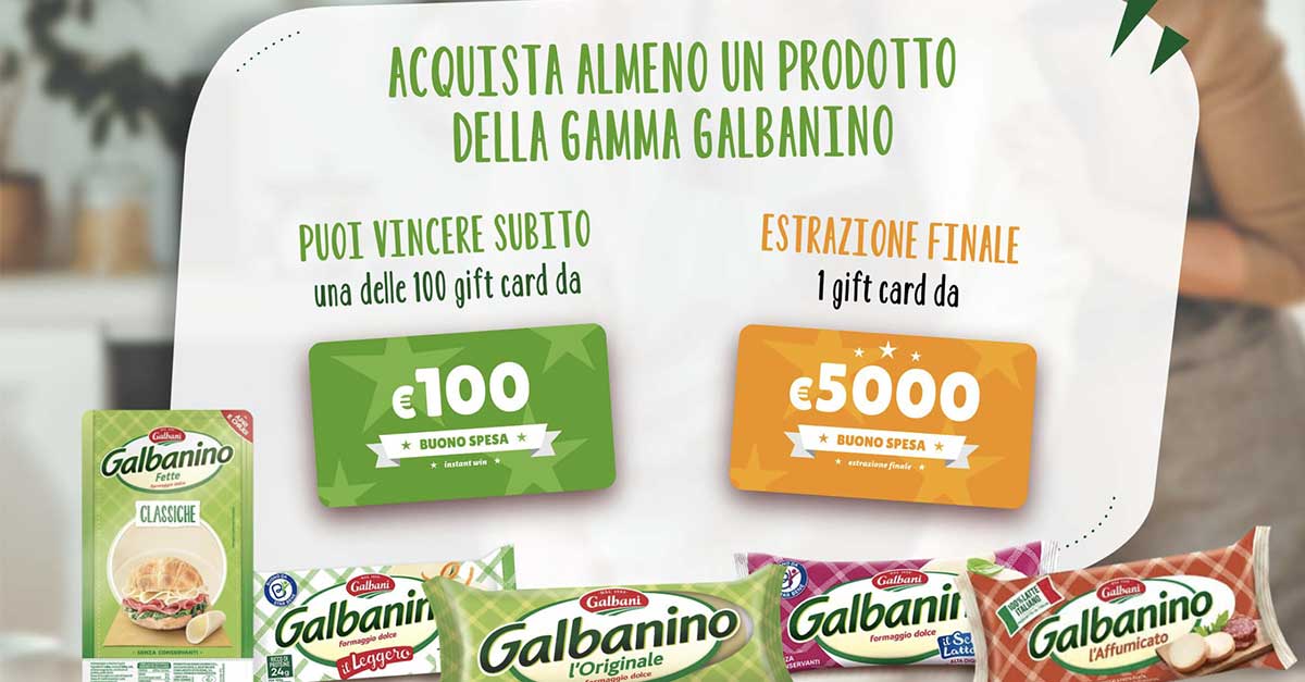Concorso "La mia domenica con Galbanino" vinci fino a 5.000€ di spesa
