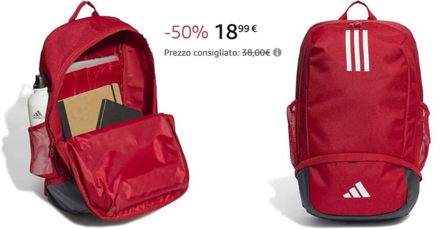 Zaino Adidas in offertissima Amazon