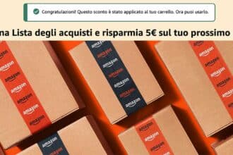 Ricevi un buono regalo da 5€ con Amazon