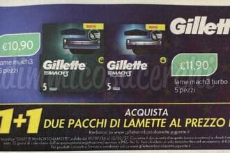 rimborso Gillette lamette offerta 1+1