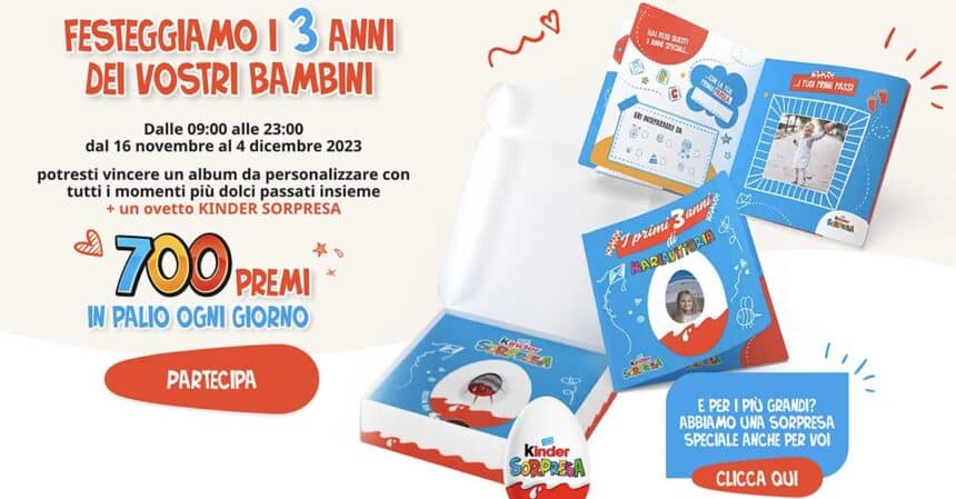 concorso terzo anno Kinder sorpresa