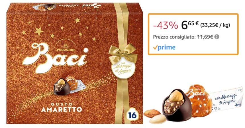 BACI PERUGINA Amaretto Cioccolatini Fondenti ripieni al Gianduia