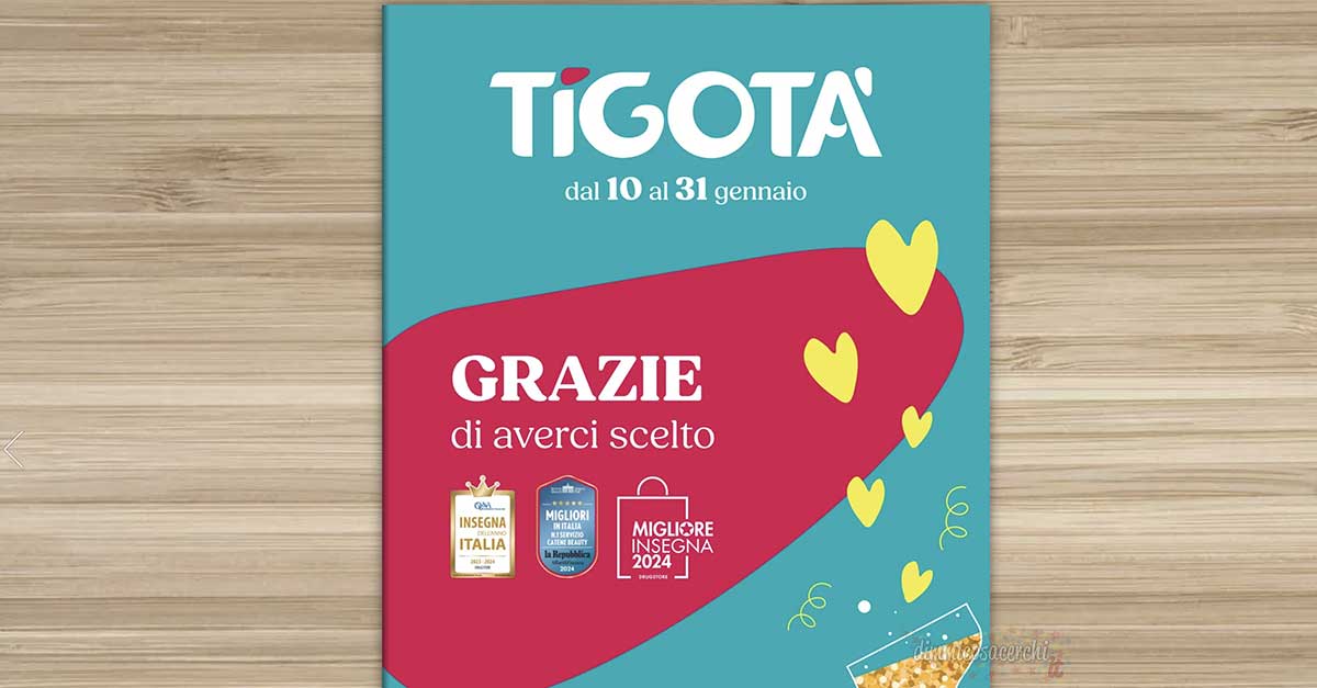 Anteprima volantino Tigotà di Gennaio 2024 concorsi e offerte