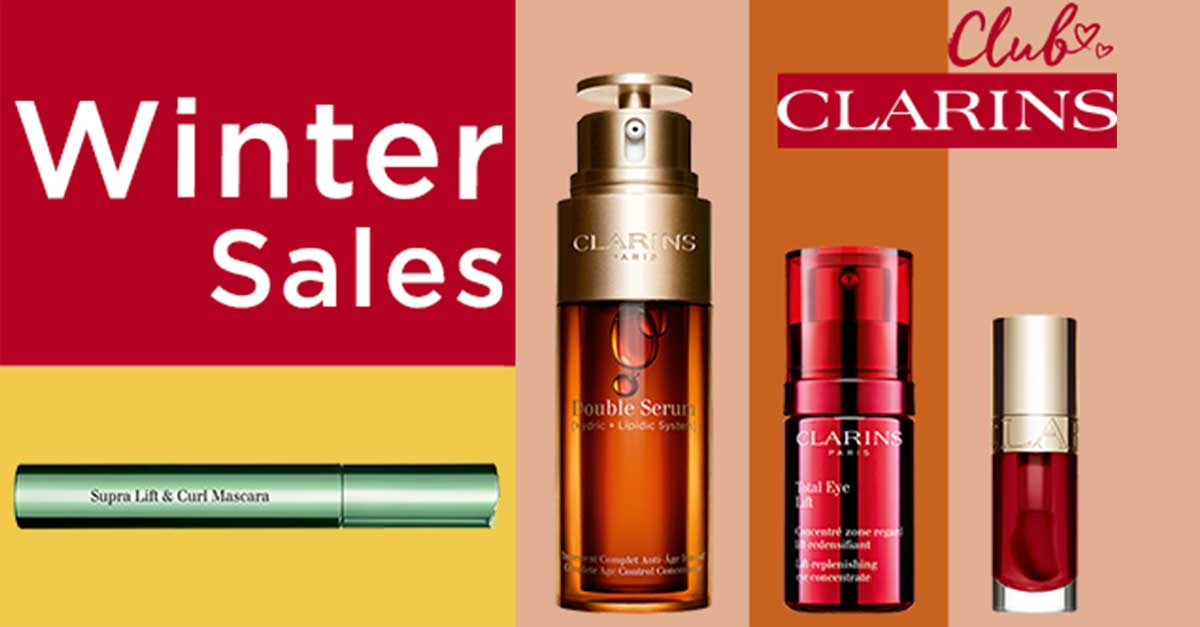 Winter Sales Clarins fino a 30 + 9 campioni omaggio in regalo