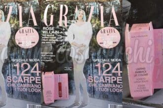 Rivista Grazia in edicola con rossetto Naj Oleari