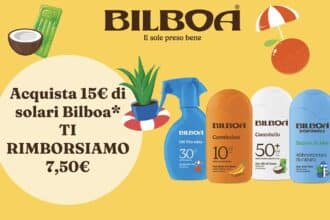 cashback Bilboa Ti Rimborsa solari Acqua e Sapone rimborso 7,50 euro 2026