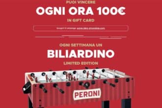 Concorso La Squadra Peroni birra Peroni Nastro Azzurro gift card e biliardino