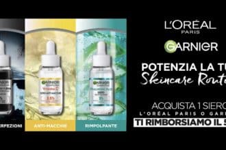 Cashback siero L'Oreal Garnier rimborso 50%