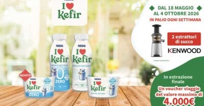 concorso I Love Kefir 2026 estrattore Kenwood e voucher viaggio GDO