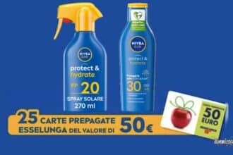 concorso NIVEA SUN vinci carta prepagata Esselunga 50 euro instant win