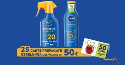 concorso NIVEA SUN vinci carta prepagata Esselunga 50 euro instant win