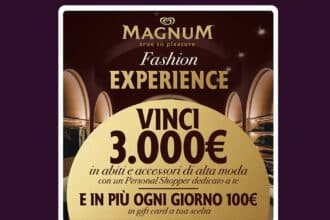 concorso Magnum Fashion Experience 2026 gift card shopping Milano alta moda instant win