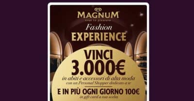 concorso Magnum Fashion Experience 2026 gift card shopping Milano alta moda instant win