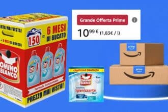 Omino Bianco Detersivo Lavatrice: 3 flaconi a 10,99€ con offerta Amazon + campione omaggio