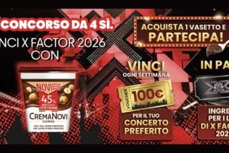 Concorso Crema Novi Vinci X Factor 2026 biglietti live instant win