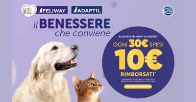Prodotti Feliway e Adaptil per il cashback Il benessere che conviene
