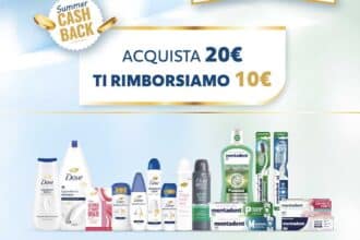 Cashback Dove Mentadent Summer 2026 rimborso 10 euro con 20 euro di acquisto