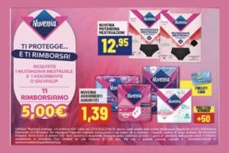 cashback Nuvenia ti protegge e ti rimborsa mutandine mestruali assorbenti 5 euro 2026