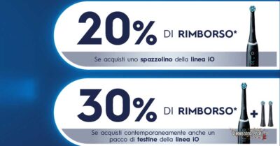 Cashback Oral-B iO rimborso 20 30 percento spazzolino elettrico farmacia