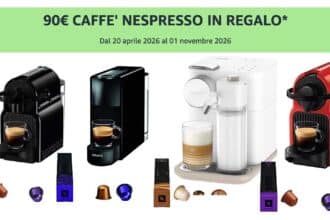 Buono sconto Nespresso Amazon 2026 90 euro caffè in regalo