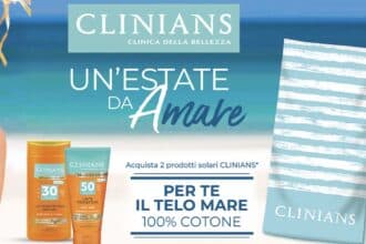 Clarins ti regala il telo mare in 100% cotone