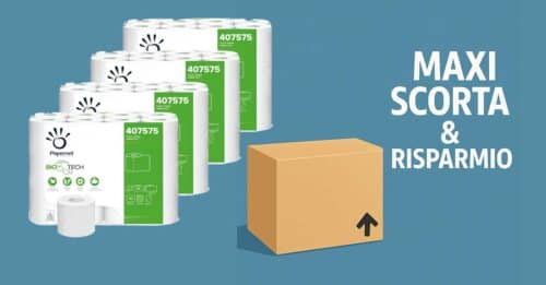 Maxi scorta di carta igienica su Amazon: solo 0,33€ a rotolo con acquisto periodico!