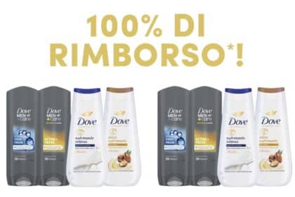Cashback Docce Dove: provami gratis con il rimborso