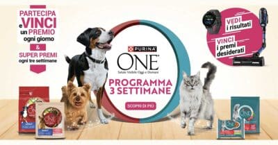 Concorso Purina ONE Programma 3 Settimane instant win smartwatch Garmin iPhone 17 cibo gatto cane