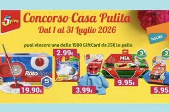 Concorso Casa Pulita con Super Five Gift Card Tigotà 25 euro