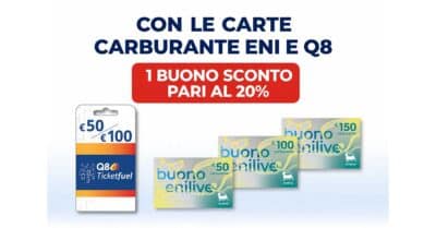 buoni carburante Eni Q8 Esselunga buono sconto 20 percento Fidaty 2026