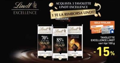 Cashback Lindt Excellence “Tavoletta Rimborsata
