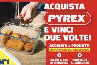 cashback concorso Pyrex Vinci 2 Volte rimborso 50% elettrodomestici Philips in palio