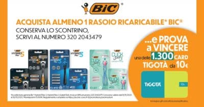 Prova a vincere una gift card Tigotà con i rasoi BIC