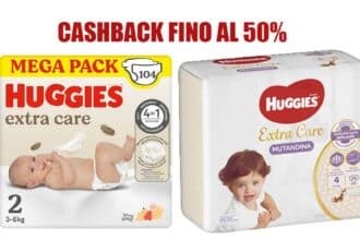 ashback Huggies BabyStore 2026 rimborso 40 50 percento pannolini negozi infanzia