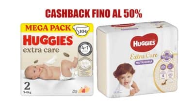 ashback Huggies BabyStore 2026 rimborso 40 50 percento pannolini negozi infanzia