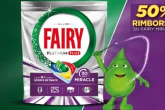 cashback Fairy Miracle 50% rimborso pastiglie lavastoviglie 2026