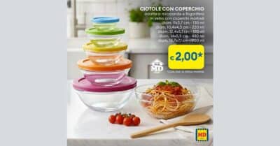 Ciotole in vetro con coperchio a 2€ da MD