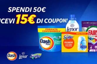 Amazon: buono sconto P&G da 15€ su 50€ di spesa